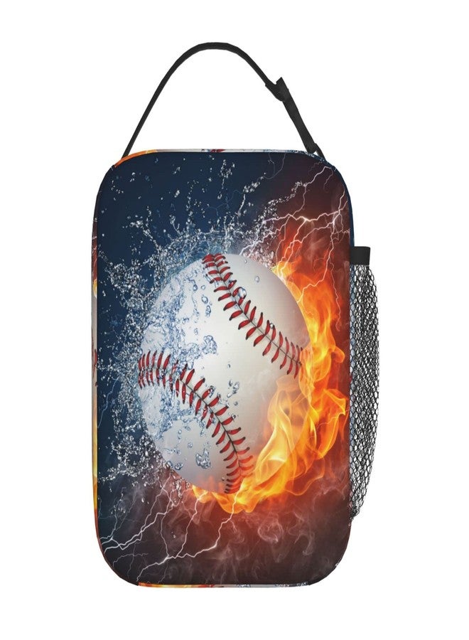 Funacola Baseball Ball Cool Lunch Bag For Boys Men Reusable Lunch Box Insulated Portable Meal Tote For Kids Girls School Women Work Travel Picnic - Image 3